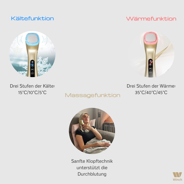 Beauty Vibe Gesichtsmassage PRO mit Vibration,- Kälte,- & Wärmefunktion - FeelVit 